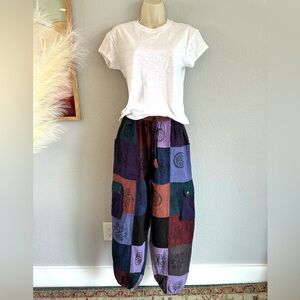 IndieGlam Boho Patchwork Cotton Cargo Pants